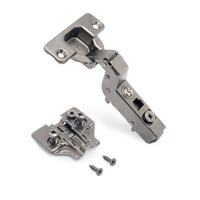 Emuca Lotto di 20 cerniere collo alto X91 con chiusura soft e Basetta Euro, altezza 0, Acciaio, Tita - 3