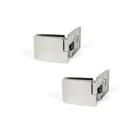 Emuca Set di cerniere per porte in vetro, centrale, spessore 4-5 mm, Zama, Cromato lucido