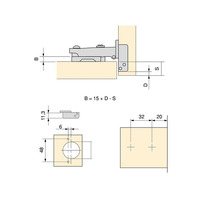 Emuca Lotto di 20 cerniere collo dritto X91 con chiusura soft e Basetta a vite, altezza 1, Acciaio,  - 10