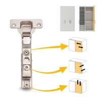 Emuca Lotto di 20 cerniere mezzo collo X91 con chiusura soft e Basetta a vite, altezza 1, Acciaio, N - 6