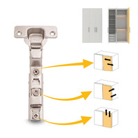 Emuca Lotto di 20 cerniere collo alto X91 con chiusura soft e Basetta a vite, altezza 1, Acciaio, Ni - 6
