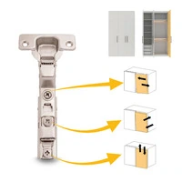 Emuca Lotto di 20 cerniere collo alto X91 con chiusura soft e Basetta a vite, altezza 1, Acciaio, Ni - 6
