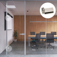 Emuca Cerniera per anta in vetro con finiture in acciaio inox, cerniera orizzontale con forcella da  - 2