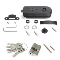 Emuca Serratura per porta in vetro con telaio in legno, Cilindro con chiavi, per porta in vetro 8-12