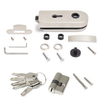 Emuca Serratura per porta in vetro con telaio in legno, Cilindro con chiavi, per porta in vetro 8-12