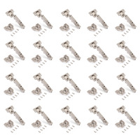 Emuca Lotto di 20 cerniere collo dritto X92 con chiusura soft e basette a vite, altezza 0, Acciaio, 