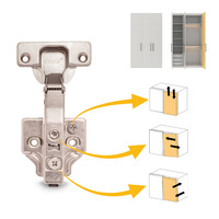 Emuca Lotto di 20 cerniere collo dritto X92 con chiusura soft e basette a vite, altezza 0, Acciaio,  - 6