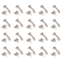 Emuca Lotto di 20 cerniere collo dritto X91 con chiusura soft e basetta montaggio misto, Diametro 5x