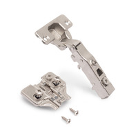 Emuca Lotto di 20 cerniere collo dritto X91 con chiusura soft e basetta montaggio misto, Diametro 5x - 2