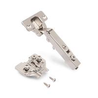 Emuca Lotto di 20 cerniere collo dritto X92 con chiusura soft e basette montaggio misto, diametro 5x - 2