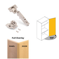 Emuca Lotto di 20 cerniere collo dritto X92 con chiusura soft e basette montaggio misto, diametro 5x - 6