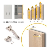 Emuca Lotto di 20 cerniere collo dritto X92 con chiusura soft e basette montaggio misto, diametro 5x - 7