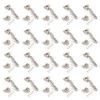 Emuca Lotto di 20 cerniere mezzo collo X92 con chiusura soft e basette a vite, altezza 0, Acciaio, N