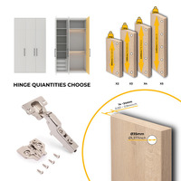 Emuca Lotto di 20 cerniere mezzo collo X92 con chiusura soft e basette a vite, altezza 0, Acciaio, N - 7