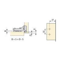 Emuca Lotto di 20 cerniere mezzo collo X92 con chiusura soft e basette a vite, altezza 0, Acciaio, N - 9