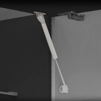 Emuca Lotto di 10 braccetti per porte elevabili H, 8 kg, corsa 80 mm, con agganci, Acciaio e Tecnopl - 3