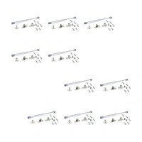 Emuca Lotto di 10 braccetti per porte elevabili H, 11 kg, corsa 80 mm, con agganci, Acciaio e Tecnop