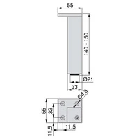 Emuca Lotto di 4 piedini per mobili Smartfeet, angolo, regolabile, 140-150mm, Plastica, Cromato - 4
