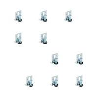 Emuca Lotto di 10 regolabili circolari M10 con tappo e staffa per mobili, diametro 23 mm, Acciaio e