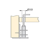 Emuca Lotto di 10 regolabili circolari M10 con tappo e staffa per mobili, diametro 23 mm, Acciaio e  - 4