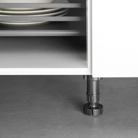Emuca Lotto di 10 kit di piedini regolabili per mobile Bone, con base preassemblata, altezza 100 mm, - 2