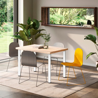 Emuca Lotto di 4 gambe per tavolo, diametro 60mm, H 830mm, Acciaio, Verniciato bianco - 3