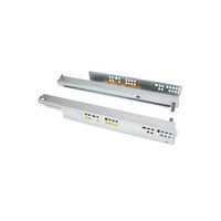 Emuca Set di guide per cassetti a scomparsa Silver, estrazione totale, push, profondità 450 mm, Acci - 5