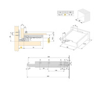 Emuca Set di guide per cassetti a scomparsa Silver, estrazione totale, con chiusura soft e aggancio, - 8