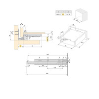 Emuca Set di guide per cassetti a scomparsa Silver, estrazione totale, con chiusura soft e aggancio, - 8