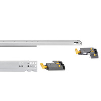 Emuca Set di guide per cassetti a scomparsa Silver, estrazione totale, con chiusura soft e aggancio, - 5