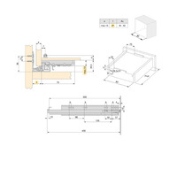 Emuca Set di guide per cassetti a scomparsa Silver, estrazione totale, con chiusura soft e aggancio, - 8