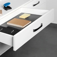 Emuca Set di guide per cassetti a scomparsa Silver, estrazione totale, con chiusura soft e aggancio, - 2