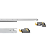 Emuca Set di guide per cassetti a scomparsa Silver, estrazione totale, con chiusura soft e aggancio, - 5