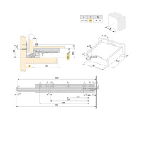 Emuca Set di guide per cassetti a scomparsa Silver, estrazione totale, con chiusura soft e aggancio, - 8