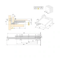 Emuca Set di guide per cassetti a scomparsa Silver, estrazione totale, con chiusura soft e aggancio, - 8