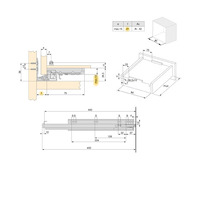 Emuca Lotto di 10 set di guide a scomparsa Silver, estrazione totale, con chiusura soft e aggancio,  - 8