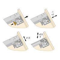Emuca Lotto di 10 set di guide a scomparsa Silver, estrazione totale, con chiusura soft e aggancio,  - 9