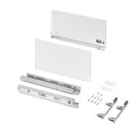 Emuca Cassetto esterno Vertex 60kg, altezza 242mm, profondità 450mm, Acciaio, Verniciato bianco