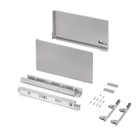 Emuca Cassetto esterno Vertex 60kg, altezza 242mm, profondità 450mm, Acciaio, Verniciato alluminio