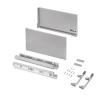 Emuca Cassetto esterno Vertex 60kg, altezza 242mm, profondità 450mm, Acciaio, Verniciato alluminio