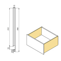Emuca Cassetto esterno Vertex 60kg, altezza 242mm, profondità 450mm, Acciaio, Verniciato alluminio - 4