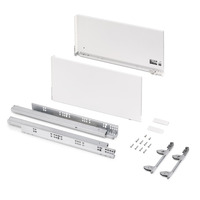 Emuca Cassetto esterno Vertex 60kg, altezza 242 mm, profondità 500 mm, Acciaio, Verniciato bianco