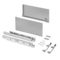 Emuca Cassetto esterno Vertex 60kg, altezza 242mm, profondità 500mm, Acciaio, Verniciato alluminio