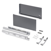 Emuca Cassetto esterno Vertex 60kg, altezza 242 mm, profondità 500 mm, Acciaio, Grigio antracite