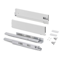 Emuca Cassetto esterno Vertex con regolazione 3D altezza 131mm, 40kg, profondità 350mm, Acciaio, Ver