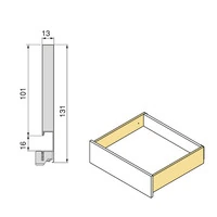 Emuca Cassetto esterno Vertex con regolazione 3D altezza 131mm, 40kg, profondità 350mm, Acciaio, Gri - 7