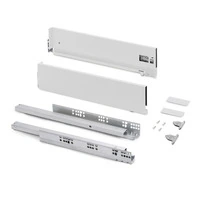 Emuca Cassetto esterno Vertex con regolazione 3D altezza 131mm, 40kg, profondità 450mm, Acciaio, Ver