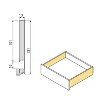 Emuca Cassetto esterno Vertex con regolazione 3D altezza 131mm, 40kg, profondità 450mm, Acciaio, Ver - 8