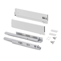 Emuca Cassetto esterno Vertex con regolazione 3D altezza 131mm, 40kg, profondità 500mm, Acciaio, Ver