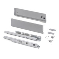 Emuca Cassetto esterno Vertex con regolazione 3D altezza 131mm, 40kg, profondità 500mm, Acciaio, Ver